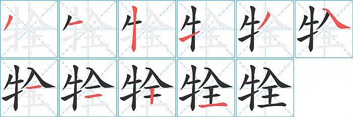 牷的笔顺分步演示图
