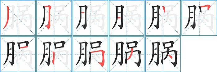 脶的笔顺分步演示图