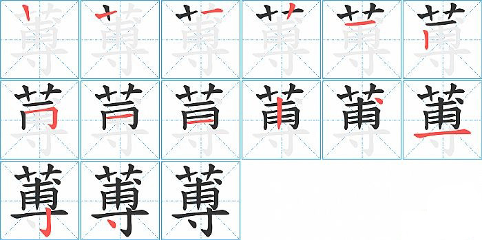 蒪的笔顺分步演示图