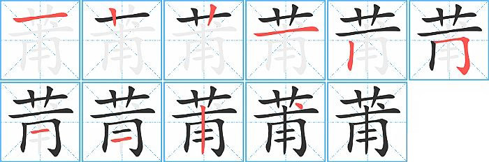 莆的笔顺分步演示图