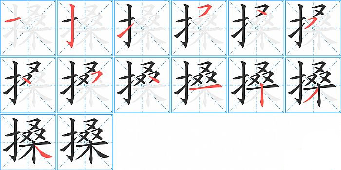搡的笔顺分步演示图